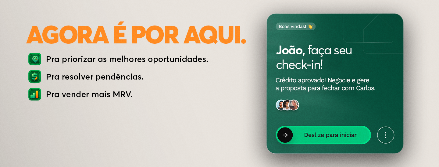 Peça promocional da MRV para a campanha Big Aniversário. A arte destaca a chamada “Compre agora e pague a 1ª mensal depois do Carnaval” ao lado da imagem de um apartamento decorado integrado entre sala, cozinha e varanda. O layout utiliza cores amarelo, laranja e verde, com elementos festivos como balões.