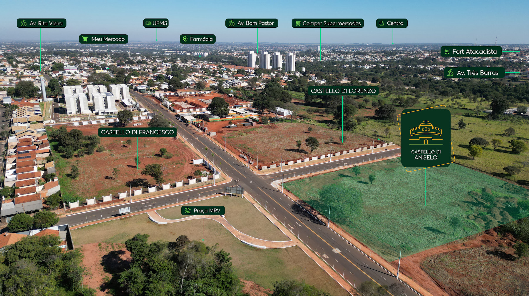 Foto aérea Castello di Ângelo MRV Campo Grande
