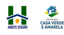 Logo Habite Seguros e Casa Verde e Amarela