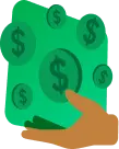 Símbolo de dinheiro representando economia utilizando o FGTS